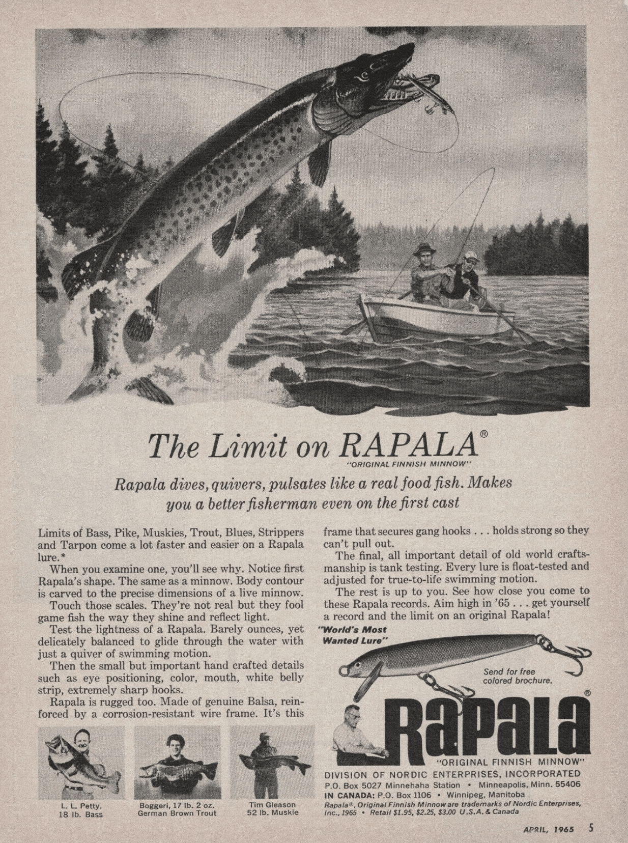 Vintage Original Rapala Lure -  Canada